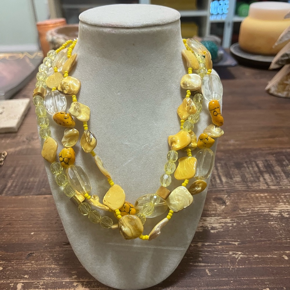 Yellow Beaded Necklace